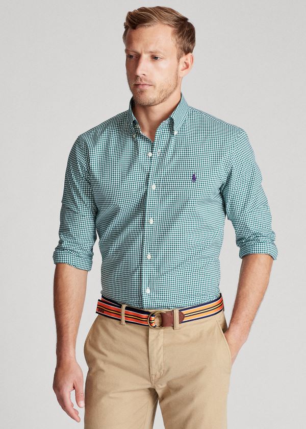 Men's Polo Ralph Lauren Classic Fit Gingham Shirts | 128597ISC